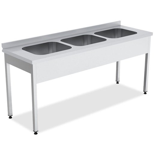 Tables de travail avec 3 éviers 600 – 700 (démontées)
